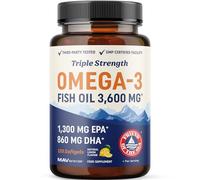 Triple Strength Omega 3 Fish Oil 3600 mg, EPA & DHA, Over 2100mg Omega-3