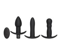 Triple Threat Remote Vibrating Anal Plug, Dildo & Massager Set