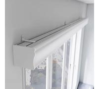 Triple-Track Light Blocking Curtain Rods - 66.9in Wall-Mounted Room Divider & Shower Curtain System with Metal Valance, White Decorative Track for Enhanced Privacy & Style