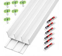Triple Track Sliding Door Hardware Kit - 30-36 mm Thickness | Heavy-Duty Aluminum Tracks for Closets Cabinet Doors - Adjustable Triple-Panel ,Flush Mount(Natural(G),190cm(74.8in))