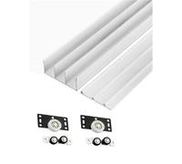 Triple Track Sliding Door Hardware Kit, Aluminum Rails, Flush Mount Adjustable 3-Panel Bypass for Wardrobe, Room Divider, Cabinet Doors(59.1in/150cm)