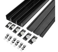 Triple Track Sliding Door Hardware Kit, Heavy-Du Closet System, Aluminum for Barn Door Cabinet Display (Black, 13.8ft/420cm) - Easy Inllat, Design
