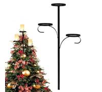 Triple Tree Topper - 3-Tier Candlestick Stand Base | Decorative Multi-Layer Shelf For Christmas Tree Display | Perfect For Indoor & Outdoor Use, Nighttime Decoration, And Home Holiday Décor