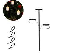 Triple Tree Topper Shelf for Christmas Tree, Black Triple Tree Topper, Light-Up Candle Holder Shelf with Extra Stability - A Perfect Decorative Addition for Holiday Celebrations (35.43in 1pcs)
