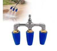 Triple Turbo Nozzle Pressure Washer,Pressure Washer Accessories,360° Rotating Turbo Nozzle with 1/4" Quick Connector,3-in-1 Turbo Nozzle,4000 PSI Power Nozzle Tips for Cleaning Brick/Concrete (Blue)