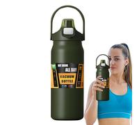 Triple Walled, Insulated Water Bottles with Straw - Stainless Steel Metal Bottle W/ 3 Leak Proof Lids - for Travel, School, Sports, Gym/Men, Women 31cm/12.2 inches