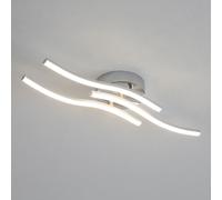Triple Wave Parallel Led Ceiling Light 18W 4000K-52 x12cm Goeco Silver One Size