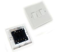 Triple White Wall Light Switch 3 Gang 2 Way UK 240V 10A Lamp Outlet Face Plate