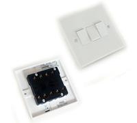 Triple White Wall Light Switch 3 Gang 2 Way Uk 240V 10A Lamp Outlet Face Plate