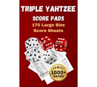 Triple Yahtzee Score Pads: 170 Large Print Score Sheets with 1000+ Score Games, Yardzee Score Pads for Record Keeping, Classical Yatzee for Scorekeeping.