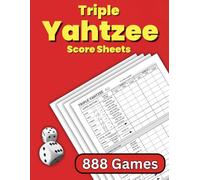 Triple Yahtzee Score Pads: 888 score games, Large print 8.5x11 inch for scorekeeping