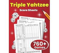 Triple Yahtzee Score Sheets: 130 pages Large print for scorekeeping, with perfect size of 8.5x11 inches