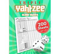 Triple Yahtzee Score Sheets: 200 Pages for 1200 Scoring Sections in 8.5 x 11 Large Print Yahtzee Book (The Dice Scorekeeping Series)