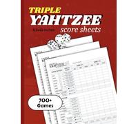 Triple Yahtzee Score Sheets - Large 8.5" × 11" Score Book with 120 Pages for Dice Game Scorekeeping: Big score keeper notebook for family game night ... totals, bonuses, and Yahtzee scores with ease