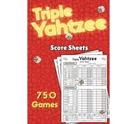Triple Yahtzee Score Sheets: Large Print 6x9 Travel Size Score Pads for Easy Scorekeeping | 125 Pages (750 Games) | Clear Design Score Book
