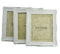 TRIPLEPACK Shabby Chic Style Very Ornate White Photo Frames for a 10"x8" (254x203mm) Picture - Chelsea by Sixtrees