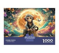 Triplet Monkeys Jigsaw Puzzles for Adults The Impossible Challenge 1000 Pieces Cute Difficult Hard Jigsaw Puzzles for Man And Woman with Letters on Back 52x38cm/1000pcs