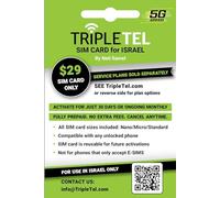 TripleTel - SIM card for Israel, 5G fast purchase monthly plan, separately online for 30 days phone or long term, must be unlocked