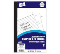Triplicate Book Full Size Numbered 1-50 in Triplicate Book Sheet Carbon Paper Receipt/Invoice Order Pads Stationery for Business, Home, Office, Shop and Warehouse (6)
