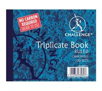 Challenge Challenge Triplicate Book 105x130mm Card Cover Ruled 100 Sets (Pack 5)
