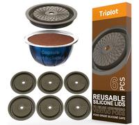 Triplot Reusable Lids for Nespresso Pods VertuoLine, 6pcs Food Grade Silicone Caps for Reusable Nespresso VertuoLine Pod Refillable VertuoLine Capsule (6pcs Silicone Lids-No Capsule)