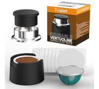 Triplot Reusable Vertuo Capsules Kit, 100pcs 63mm Aluminum Foil Seal Lids, Silicone Seat, Coffee Tamer, Stainless Steel Funnel for Refilling Nespresso Vertuo Pods (Pods Not Included) - 1 Count