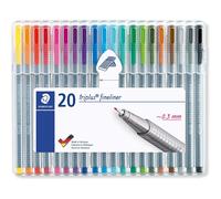 Triplus Fineliner Superfine Point Pens 0.3 mm Assorted Colours Pack 20