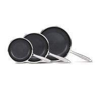 Triply Set of 3 Frying Pans Cermalon Silver One Size