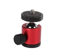 Tripod Ball Head, Ball Head Tripod Tripod Head with 1/4in Screw 360° Rotating Aluminum Alloy Universal Tripod Ball Head Camera Mount for Tripod SLR Camera (Red)