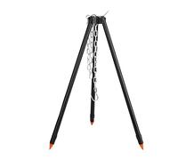 Tripod Camping Outdoor Cooking Cast Iron Fire Grill Dutch Oven Tripod with Lantern Hanger for Campfire Picnic (Size: Tripod)