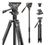 Tripod, COMAN Premium Camera Monopod Tripod for DSLR Camcorder, Professional Aluminum Travel Tripod with 360 Degree Fluid Head w/ 1/4" Mounting Screw Quick Release Plate, Load up to 17.6 Pounds