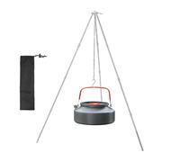 Tripod Cooker For Camping - Lightweight Foldable Campfire Cooking Accessory | Aluminum Alloy Adjustable Chain | Outdoor Camp Tripod Cooker,Survival Cooking Gear For Hiking & Backpacking