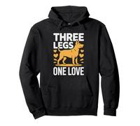 Tripod Dog Mom Three Legs One Love Illustrated Minimal Art Pullover Hoodie