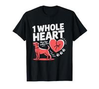 Tripod Dog Mom Three Legs One Whole Heart Illustrated T-Shirt