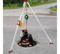 Tripod Fall Protection Rescue System2600LBS Winch Safety Belt & Galvanized Steel Rope for Confined Space Safety Fall Arrest & Rescue Solutions