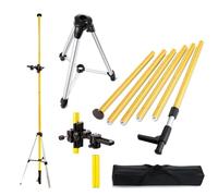 Tripod for Laser, Levelling Tripod, 1/4-20 5/8-11 Thread, Height Adjustable 700-3600 mm, Integrated Levelling Device, Heavy Duty Tripod, Aluminium Tripod with Extendable Rod for Laser Scanning