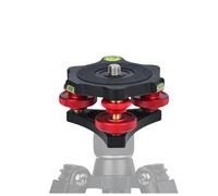 Tripod Head Leveling Base 3-Wheel ±5° Angle Adjustment with 3 Bubble Levels 3/8" Thread Aluminum Alloy 15kg Capacity