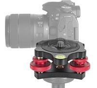 Tripod Head Leveling Base Camera Leveler, Tri Wheel Head, 3/8” Thread, with +/-5 Degree Precision Adjustment, 3 Bubble Level Triple Wheel Leveler for Macro Panoramic Pic