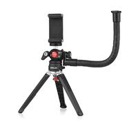 Tripod kit HUIOP Mini Tripod Stand Desk Tripod Stand 2kg/4.4lbs Load acity 2 Levels Height Adjustable 1/4in Screw with Multifunctional Ball Head Extension Arm Phone Clip for Vlog Live Streaming Online