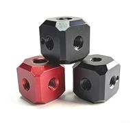 Tripod Mount Adapter with ARRI Style Anti Twist Divots and Multiple Standard Threads for Camera, Monopod, and Photography Accessories (red)