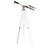 Tripod Nickel Finish Home and Office Decor Astro Educational Instrument Antique Brass Vintage Floor Standing Telescope 52" Retro White