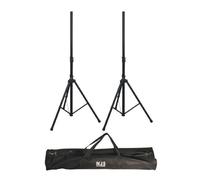 Tripod PA Speaker Stands with Carry Bag, Adjustable Height up to 1.75m, 40kg Capacity, Sturdy Steel Build, Fits 35mm PA/DJ Speakers, Set of 2 for DJ, Events, Gigs, Parties & Schools