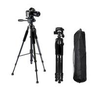 Tripod Phone Travel Self Tripod Aluminum Tall 55” 140CM Stand With Quick Plates Mount Pan Head for Outdoor
