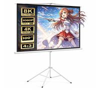 Tripod Projector Screen Roller Home Theater 100 inch 4 by 3 200 by 150 cm