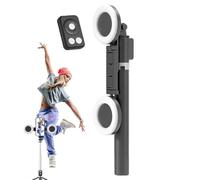 Tripod Selfie Stick, Tripod Selfie Stick with Light, Selfie Stick with Removable Wireless Remote - Multifunctional Tripod for Mobile Phone, Extendable Tripod with Remote Control