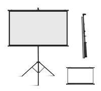 Tripod Stand Included for Lightweight Manual Pull Up Foldable Display - 4:3/16:9 for Classroom Home Theatre Public Events