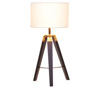 Tripod Table Lamp With Black Base, Modern White Linen Shade Table Lamp, Adjustable Height Contemporary Lamp Premier Housewares White One Size