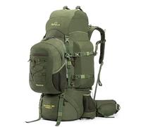 Tripole Colonel Pro Metal Frame Rucksack | Front Opening | Detachable Bag | Rain Cover (90 Litres, Army Green)