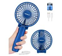 TriPole Handheld Fan Rechargeable, Foldable Battery USB Fan, Personal Pocket Fan, 3-Speed Mini Handheld Desk Fans, 180°Adjustable Portable Fans for Indoor, Camp, Sport, Shop-Navy Blue