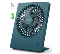 TriPole USB Desk Fan, 2000mAh Rechargeable Mini Fan, 3 Speeds, Lasts 4-16hrs, 180°Adjustable, Silent, Dark Green for Bedroom, Office, Travel